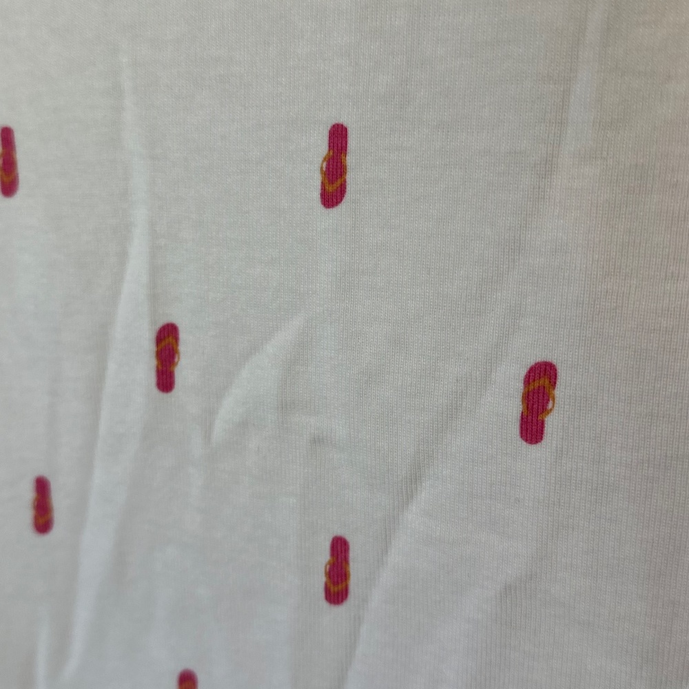 Christopher and Banks White Tank Top with Pink Flip Flops Size XL - Picture 5 of 5